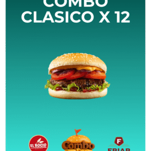 Combo Clásico x 12 Hamburguesas x 55grs
