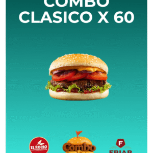 Combo Clásico x 60 Hamburguesas x 55grs