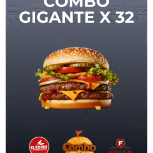 Combo Gigante x 32 Hamburguesas x 110grs