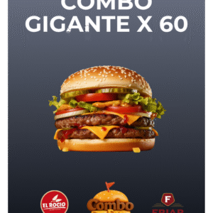Combo Gigante x 60 Hamburguesas x 110grs