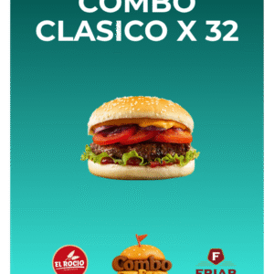 Combo Clásico x 32 Hamburguesas x 55grs